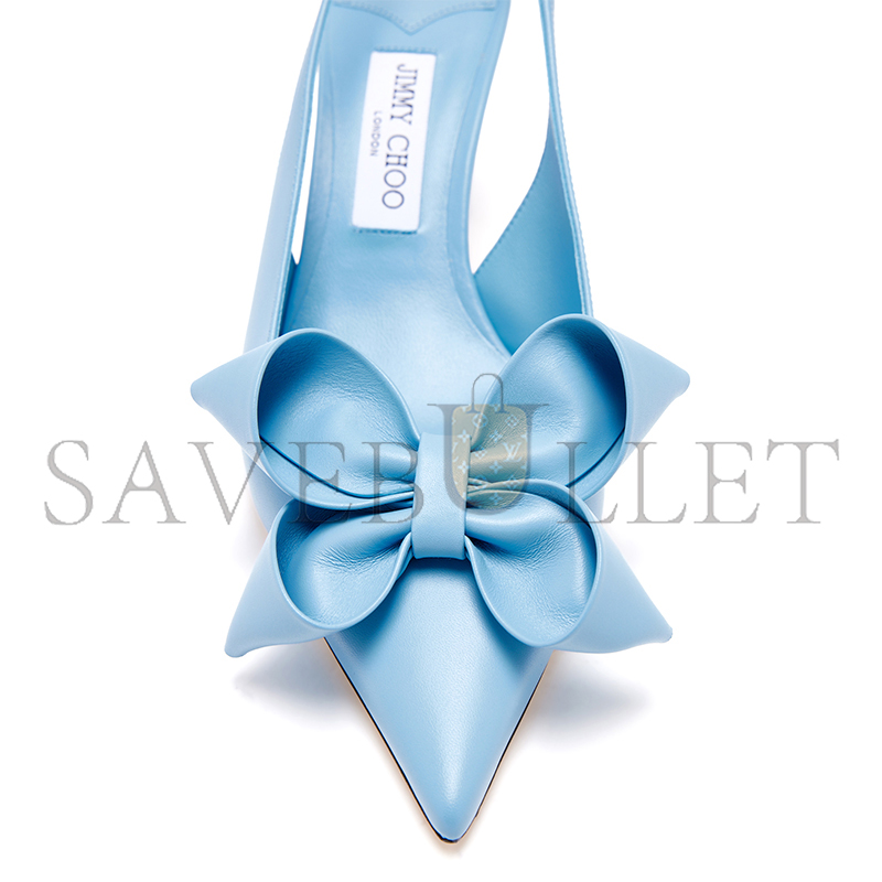 JIMMY CHOO STAZ BOW EMBELLISHED LEATHER SLINGBACK PUMPS J000174436